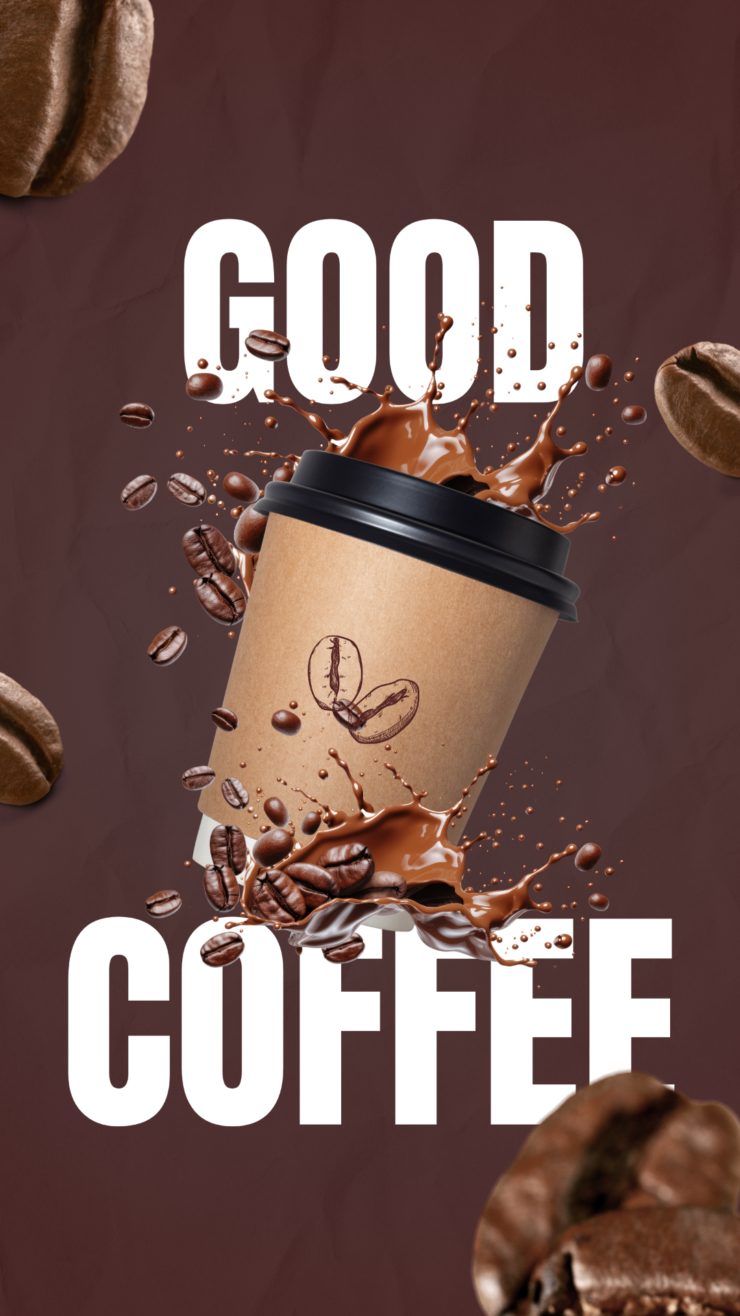 Coffee brand social creative - bold typography product post