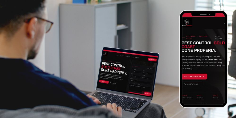 pest empire pest control gold coast website - desktop and mobile